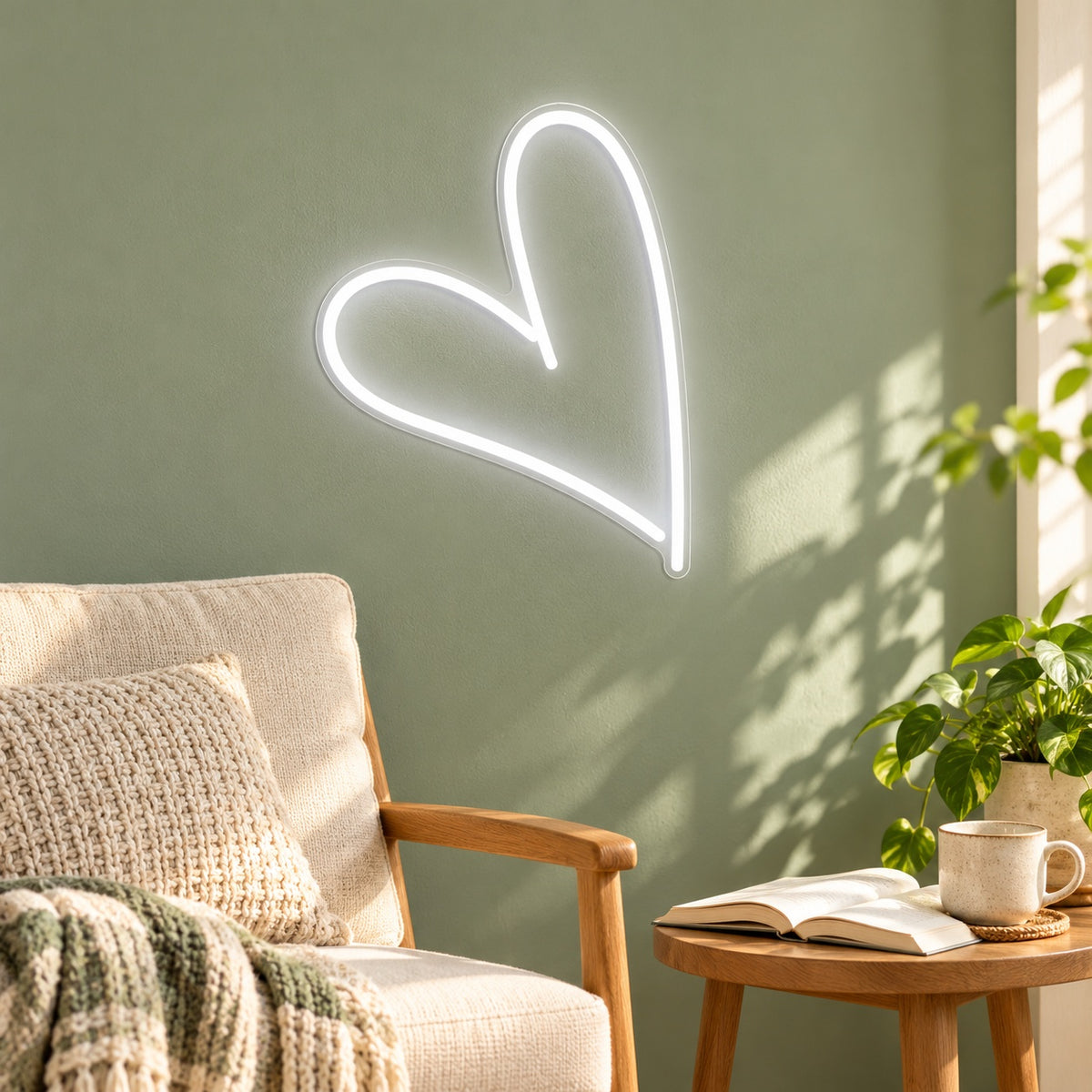 Asymmetric Heart LED Neon Sign - lifestyle view