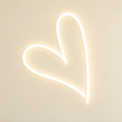 Asymmetric Heart LED Neon Sign - natural light view