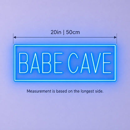 Babe Cave LED Neon Sign - size guide