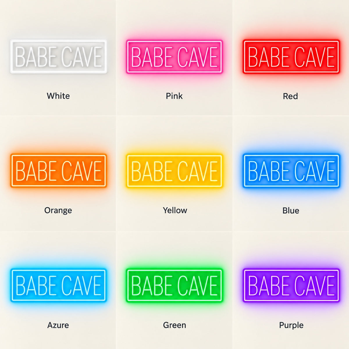 Babe Cave LED Neon Sign - nine-color grid