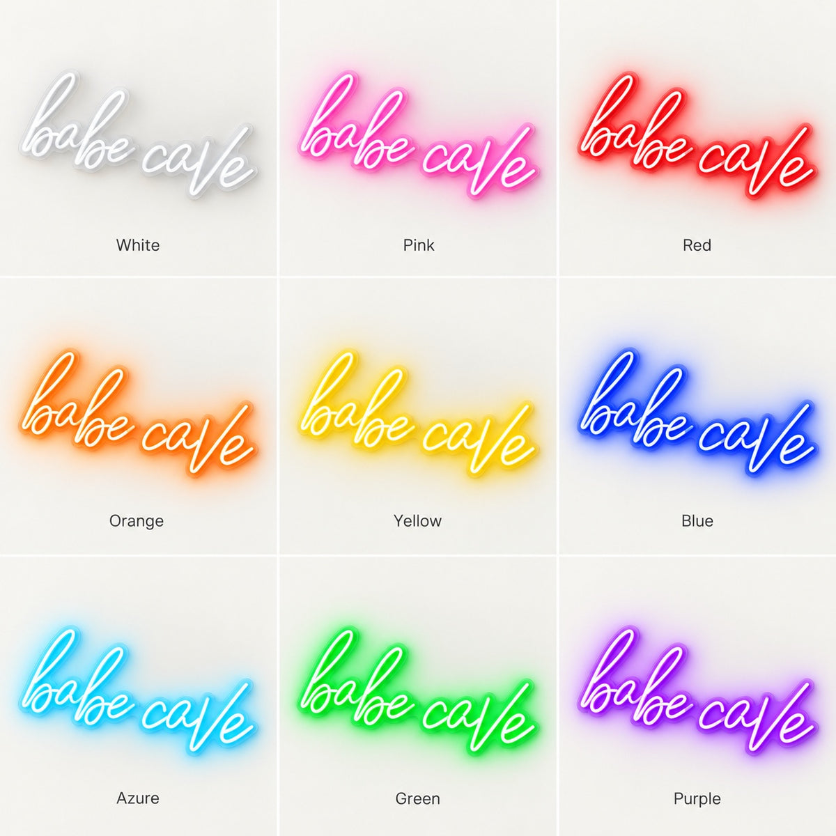 Babe Cave LED Neon Sign - nine-color grid
