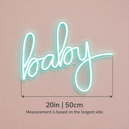 Baby LED Neon Sign - size guide