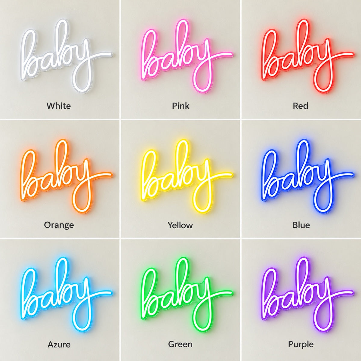 Baby LED Neon Sign - nine-color grid