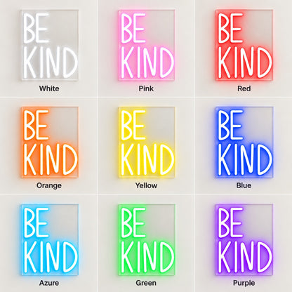 Be Kind LED Neon Sign - nine-color grid