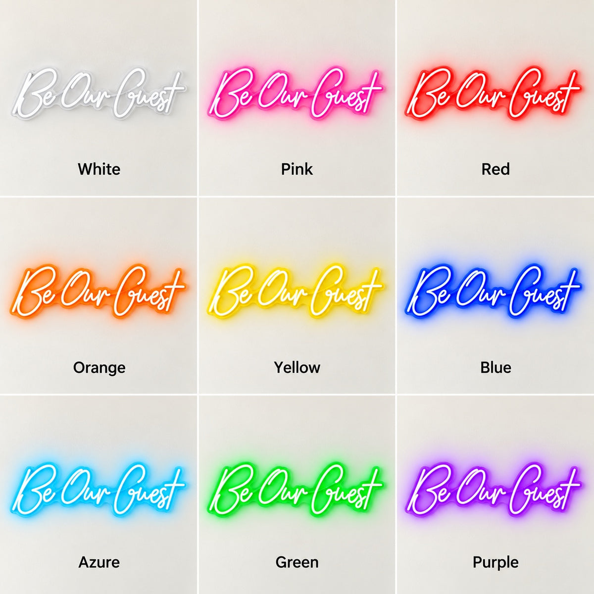 Be Our Guest LED Neon Sign - nine-color grid