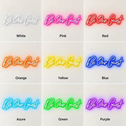Be Our Guest LED Neon Sign - nine-color grid