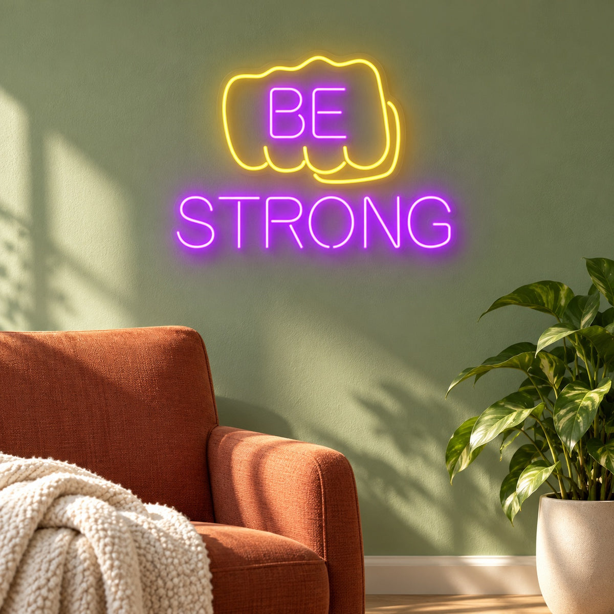 Be Strong LED Neon Sign - lifestyle view