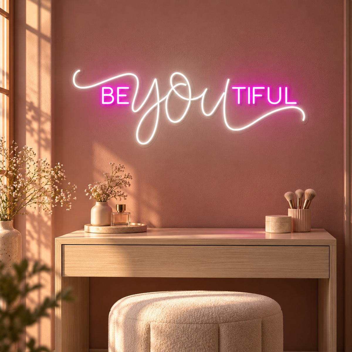 Be You Tiful LED Neon Sign - advertising view