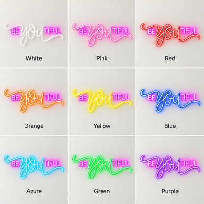 Be You Tiful LED Neon Sign - nine-color grid