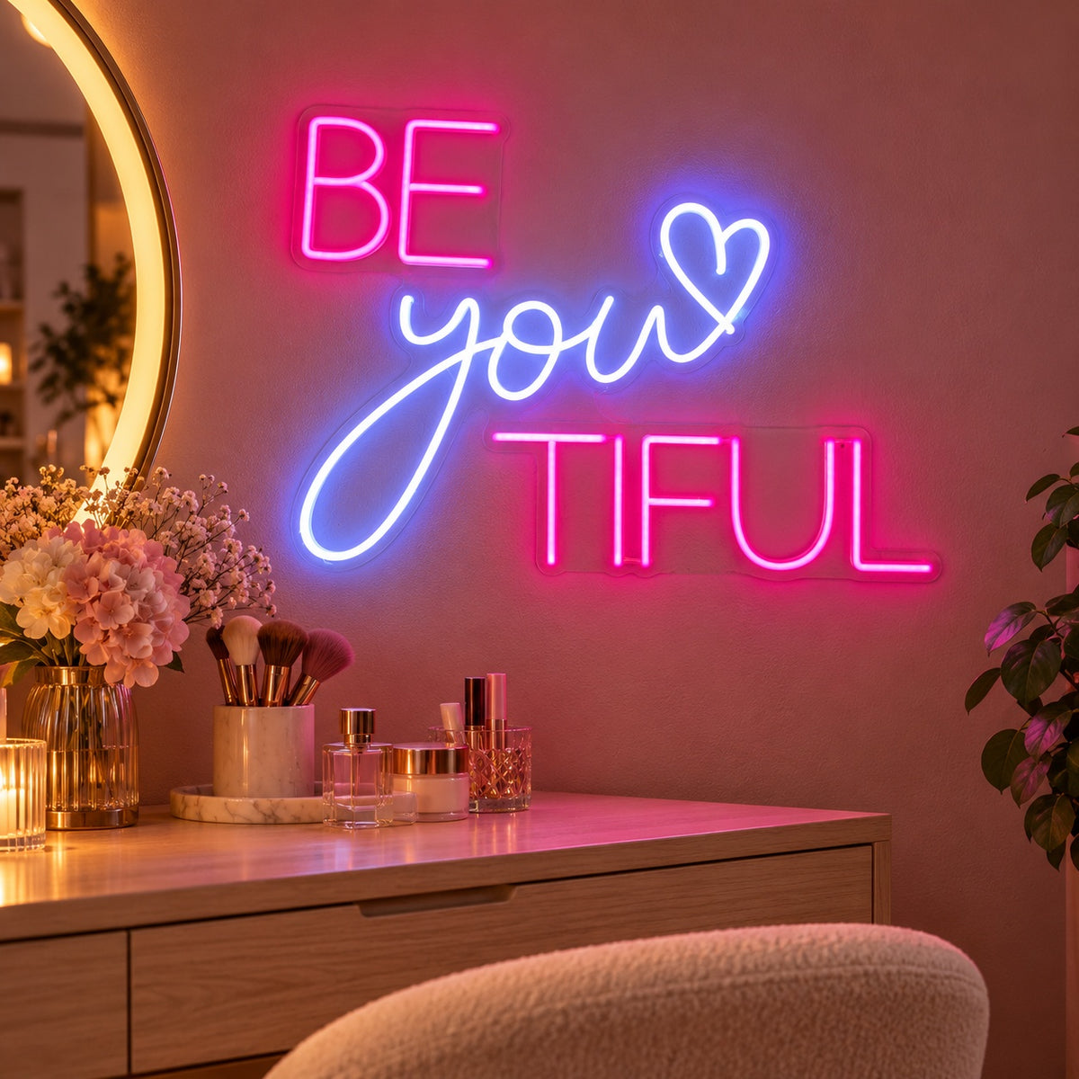 Be You Tiful LED Neon Sign - advertising view