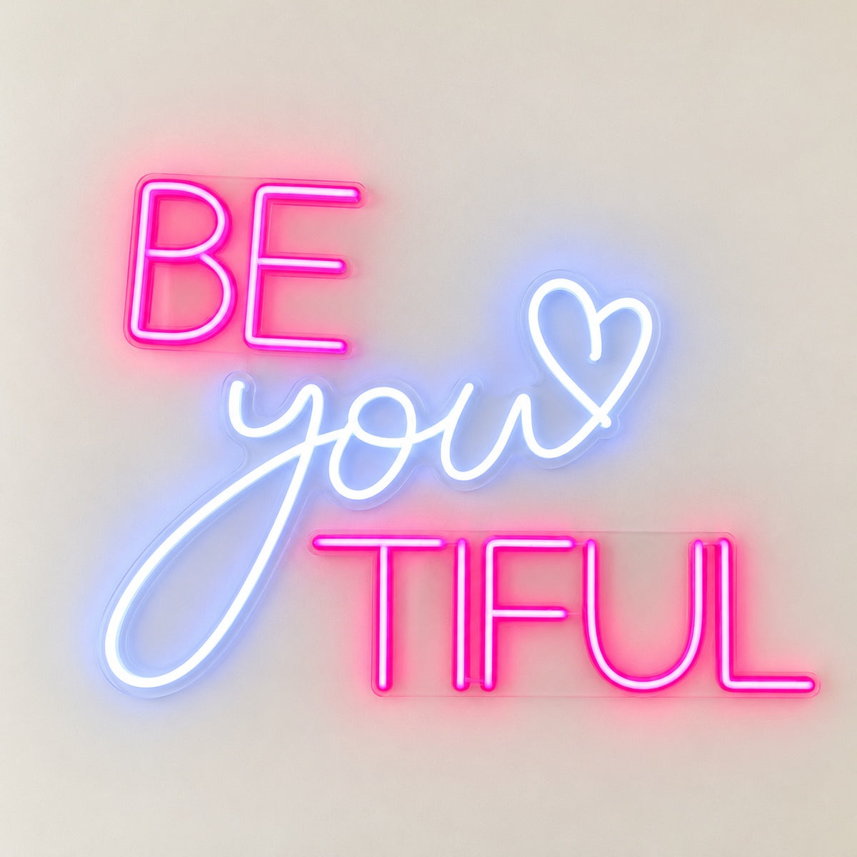 Be You Tiful LED Neon Sign - natural light view