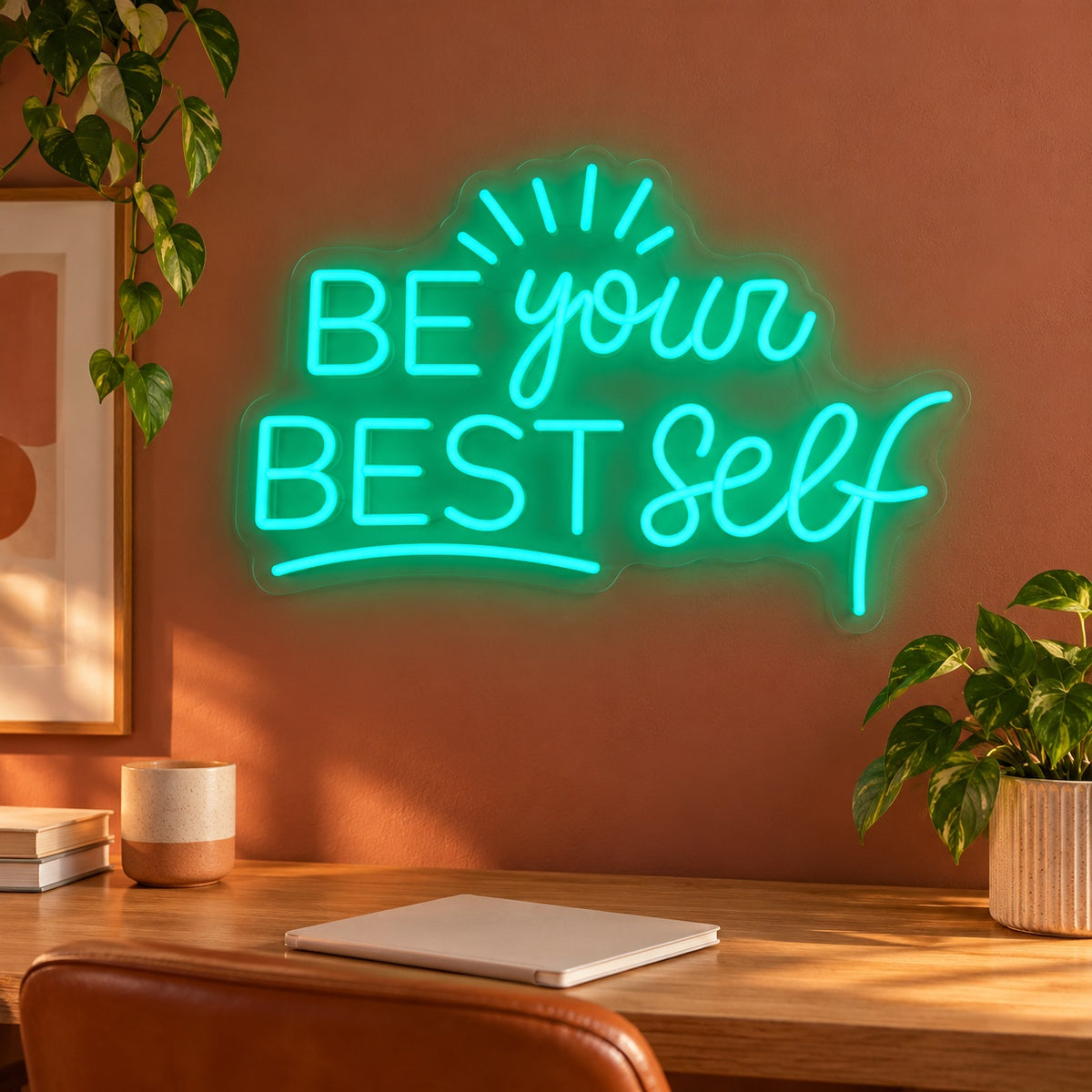 Be Your Best Self LED Neon Sign - advertising view
