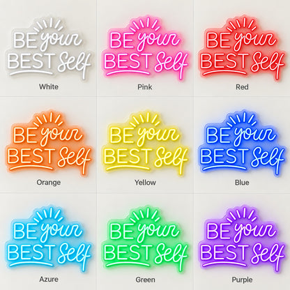 Be Your Best Self LED Neon Sign - nine-color grid