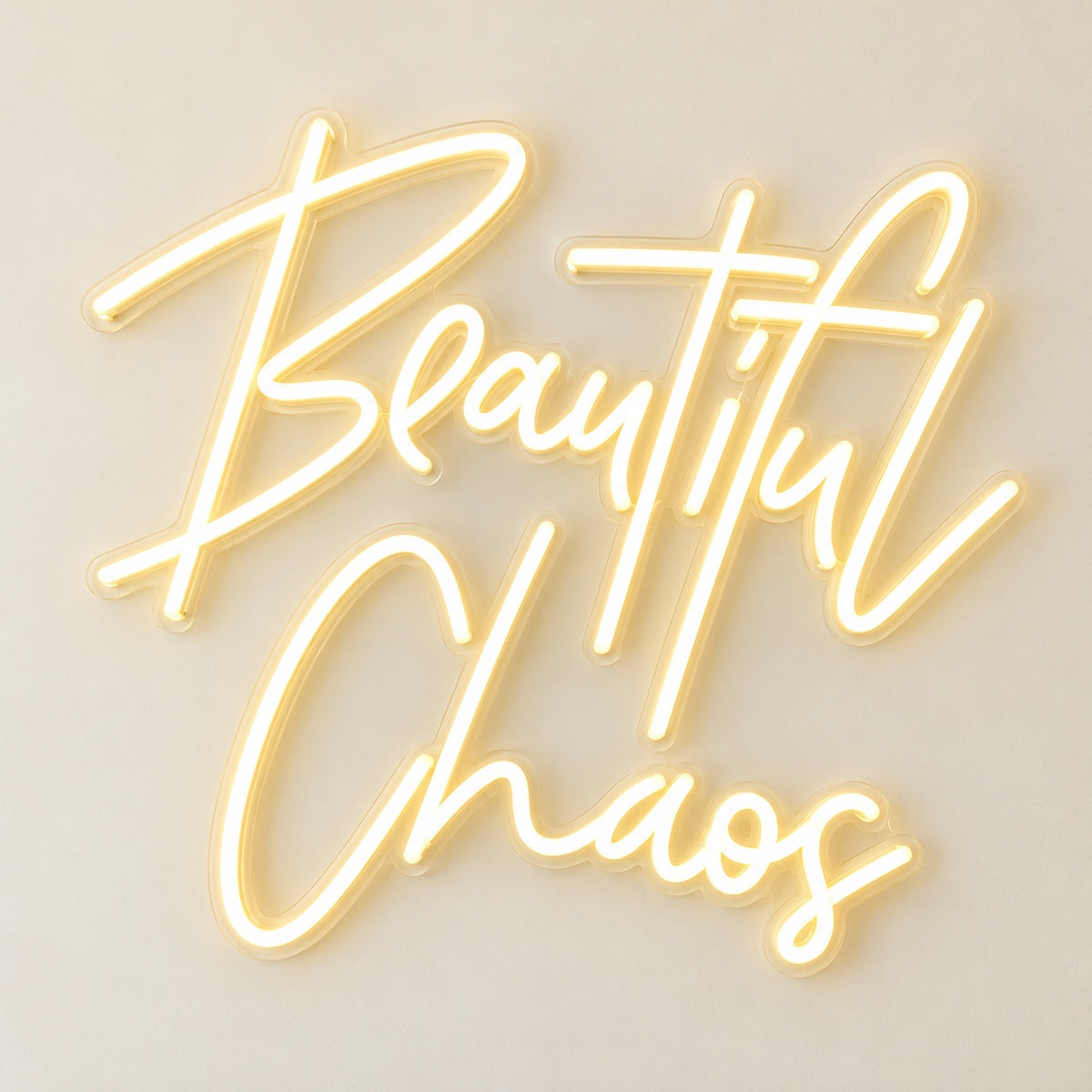 Beautiful Chaos LED Neon Sign - natural light view