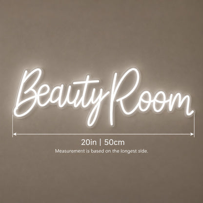 Beauty Room LED Neon Sign - size guide