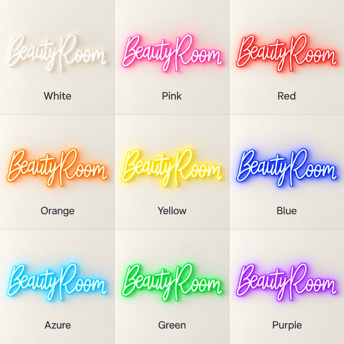 Beauty Room LED Neon Sign - nine-color grid