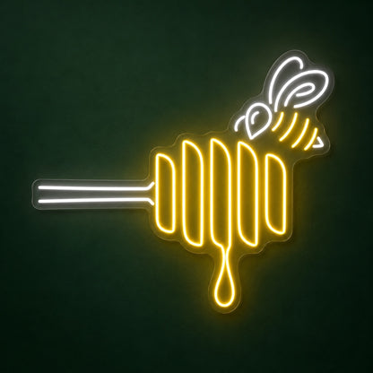 Bee Honey Dipper LED Neon Sign - product hero
