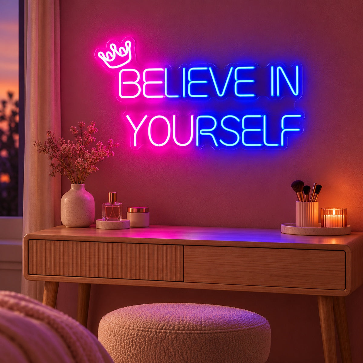 Believe In Yourself LED Neon Sign - advertising view