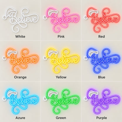 Believe LED Neon Sign - nine-color grid