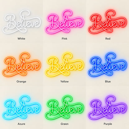 Believe LED Neon Sign - nine-color grid