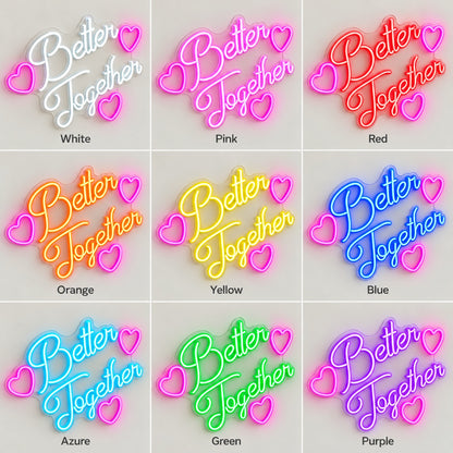 Better Together LED Neon Sign - nine-color grid