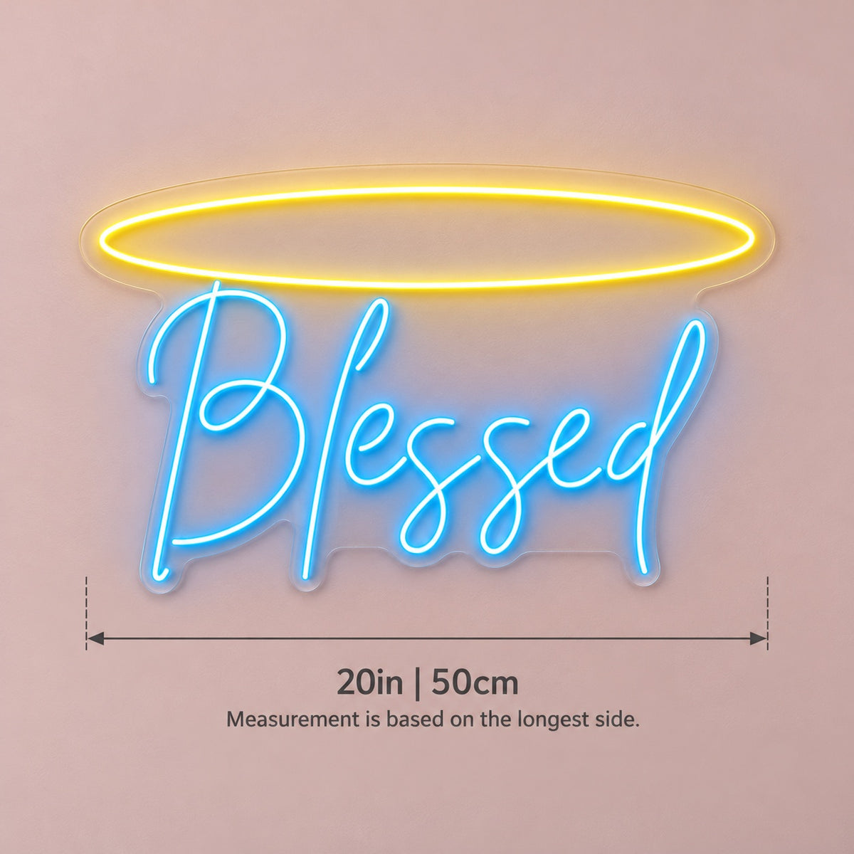 Blessed LED Neon Sign - size guide