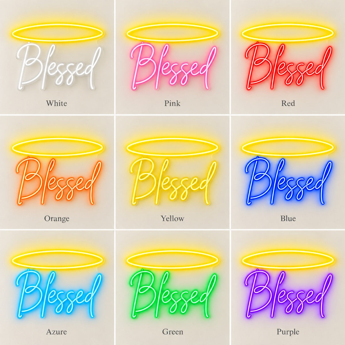 Blessed LED Neon Sign - nine-color grid
