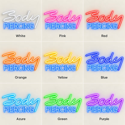 Body Piercing LED Neon Sign - nine-color grid