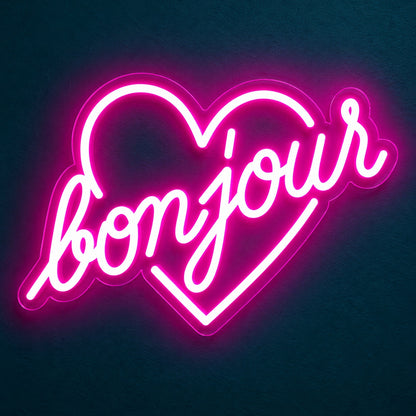 Bonjour LED Neon Sign - product hero