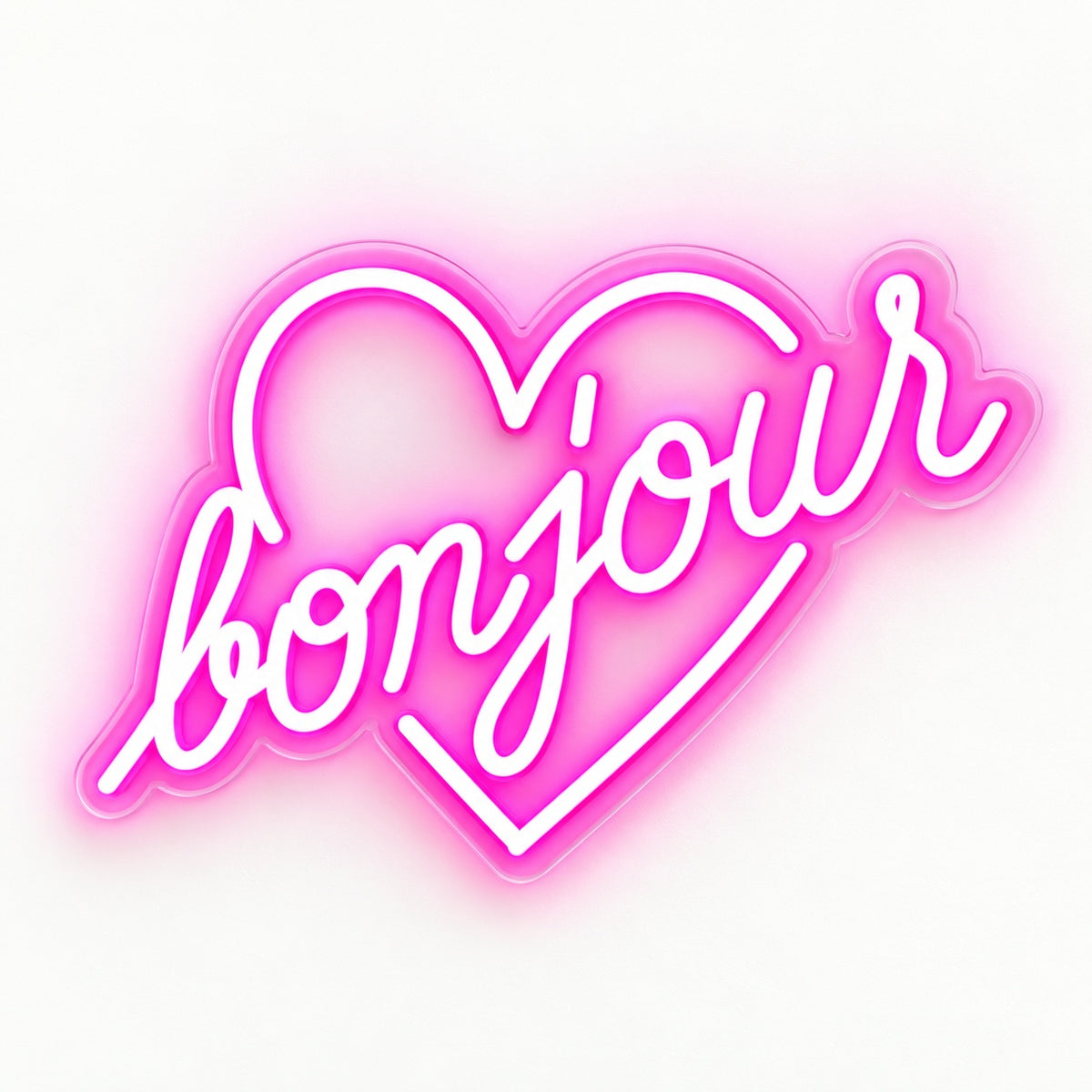 Bonjour LED Neon Sign - natural light view
