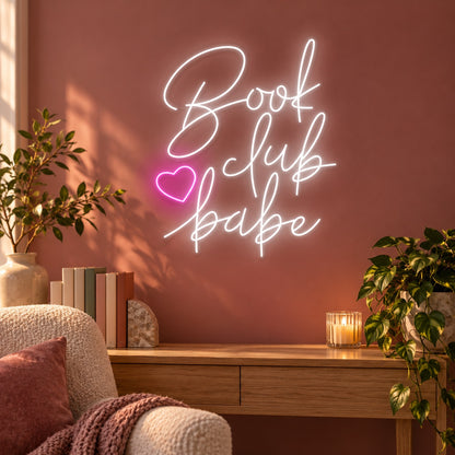 Book Club Babe LED Neon Sign - advertising view