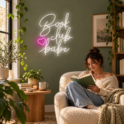Book Club Babe LED Neon Sign - lifestyle view