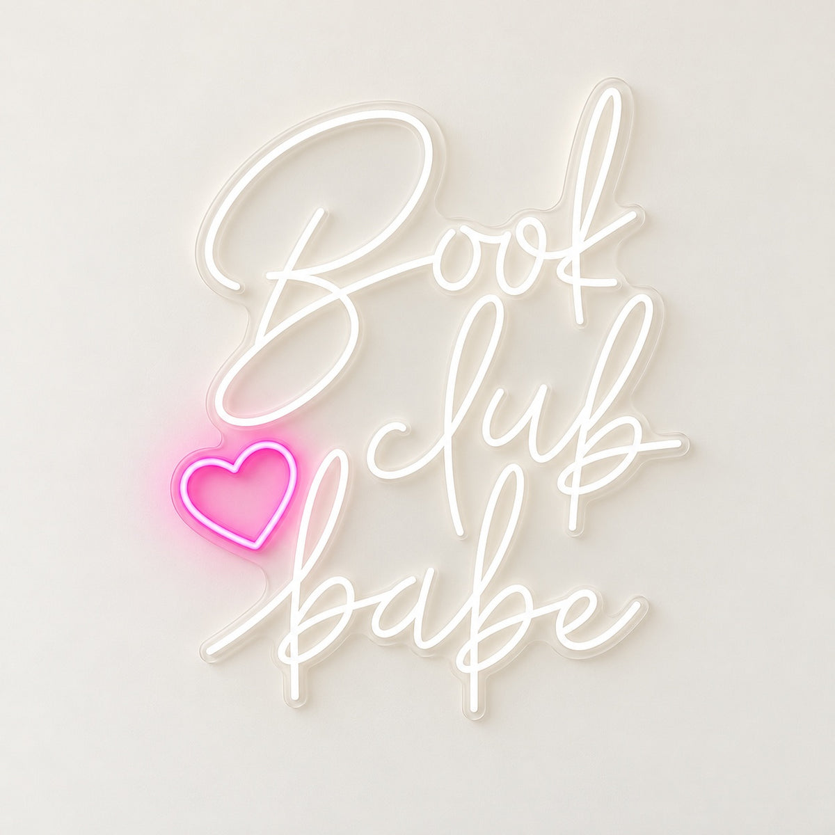 Book Club Babe LED Neon Sign - natural light view