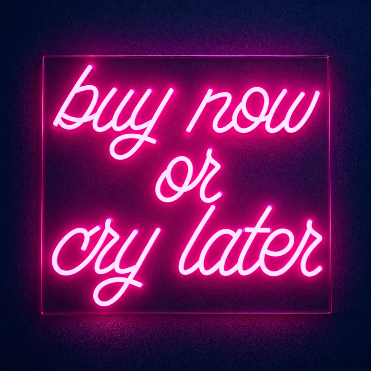 Buy Now Or Cry Later LED Neon Sign - product hero