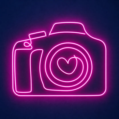 Camera Heart LED Neon Sign - product hero