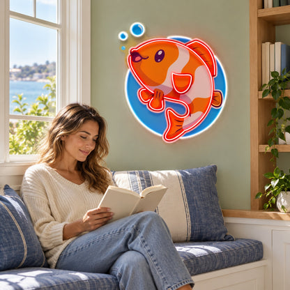 Cartoon Clownfish LED Neon Sign - lifestyle view