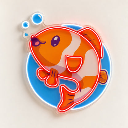 Cartoon Clownfish LED Neon Sign - natural light view