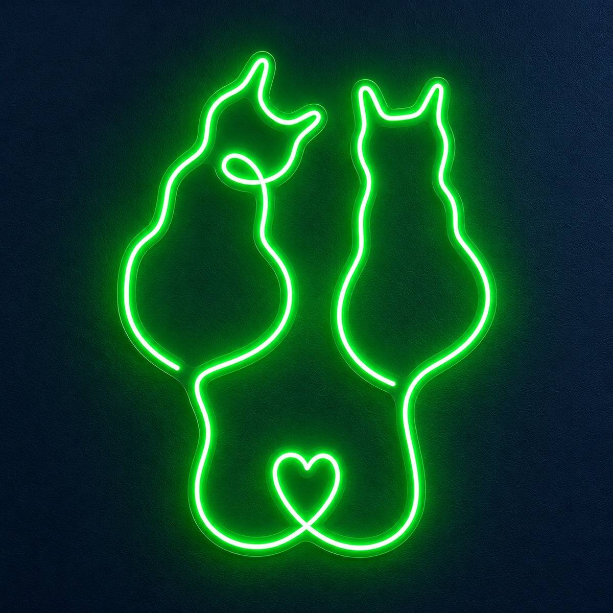 Cat Couple Heart LED Neon Sign - product hero