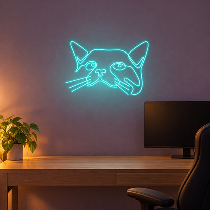 Cat Face LED Neon Sign - advertising view