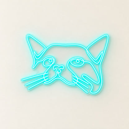 Cat Face LED Neon Sign - natural light view