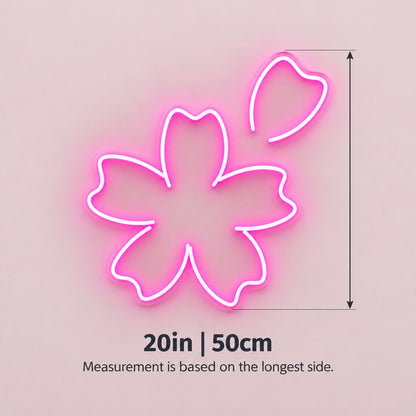 Cherry Blossom LED Neon Sign - size guide