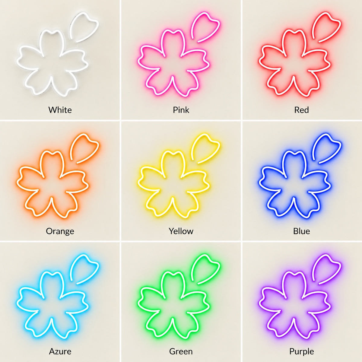 Cherry Blossom LED Neon Sign - nine-color grid