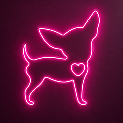 Chihuahua Heart LED Neon Sign - product hero