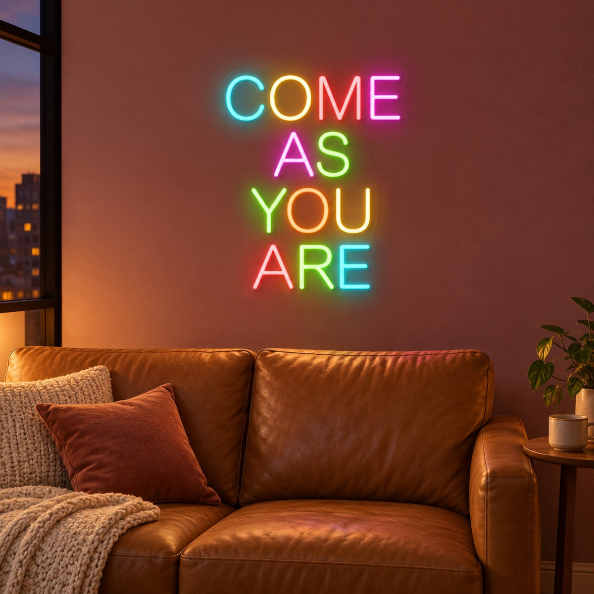 Come As You Are LED Neon Sign - advertising view