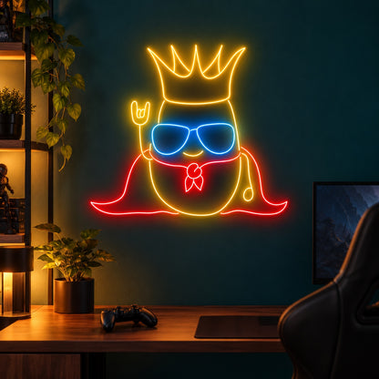 Cool Crowned Character LED Neon Sign - advertising view