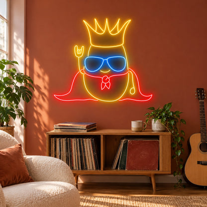 Cool Crowned Character LED Neon Sign - lifestyle view