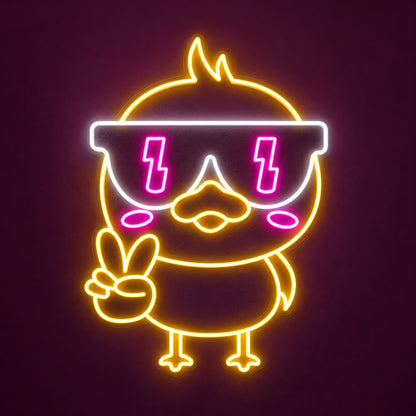 Cool Duck Peace Sign LED Neon Sign - product hero