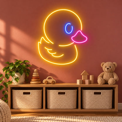 Cute Duck LED Neon Sign - advertising view