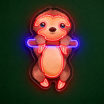 Cute Hanging Sloth LED Neon Sign - product hero