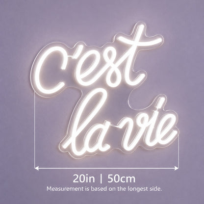 C’est La Vie LED Neon Sign - size guide
